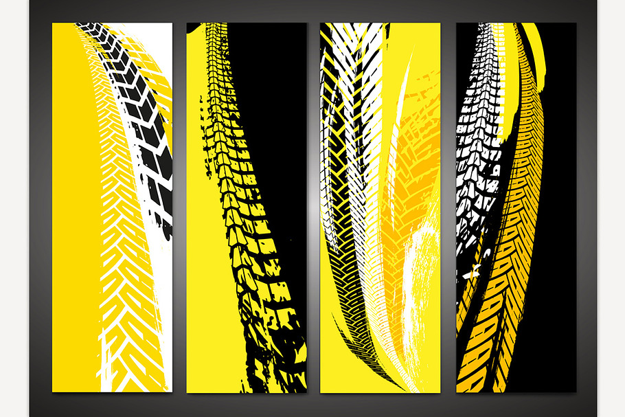 Tire Banners set in Illustrations - product preview 8
