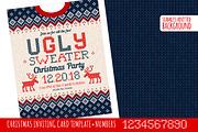 Ugly Sweater Х-mas Party Invite BW