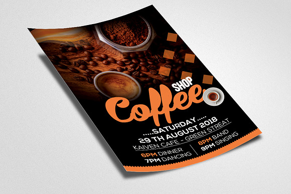 Cafe' Shop Restaurant Ad Poster in Flyer Templates - product preview 1