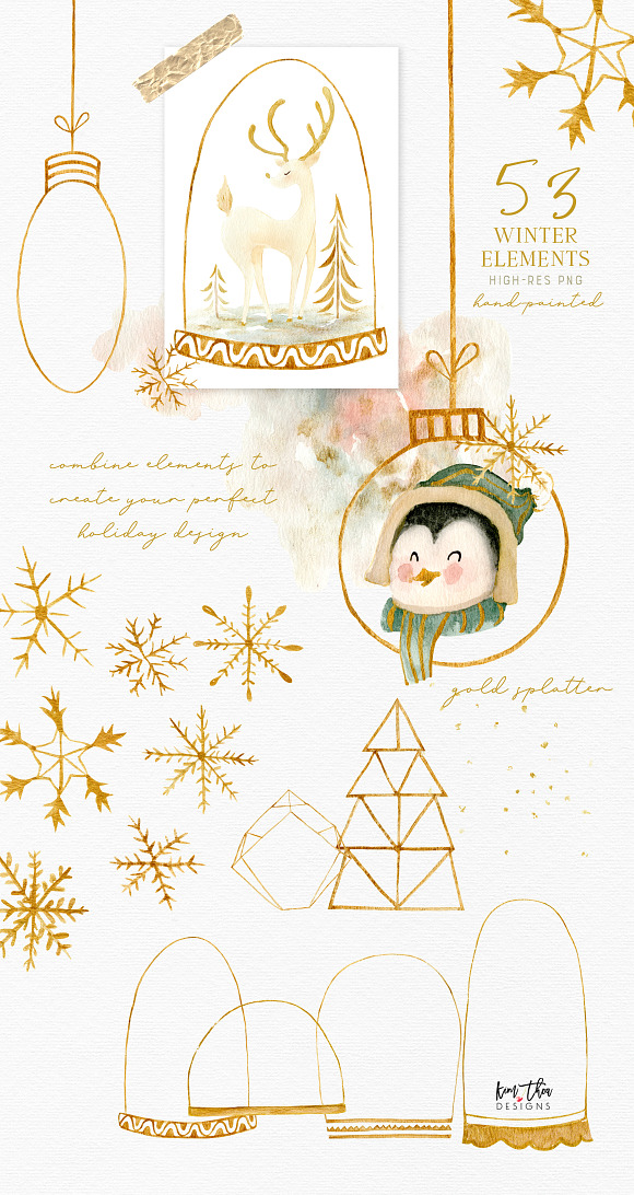 Gold Christmas Collection in Illustrations - product preview 9