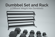 Hex Dumbbell Set and Rack