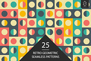Retro geometric seamless pattern set