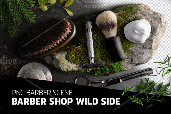 Barber shop Wild side - PSD scene