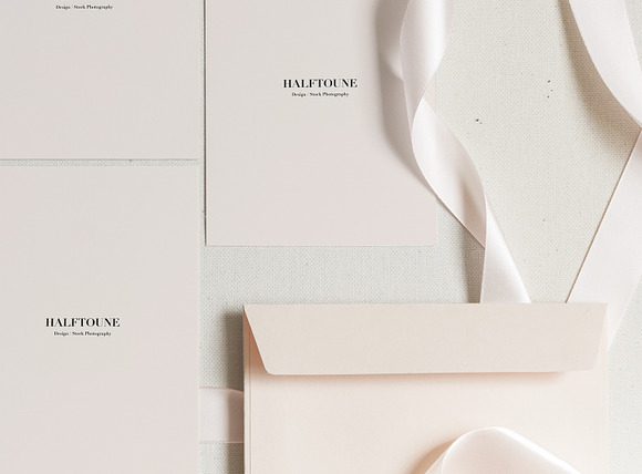 Modern Pale Pink Card Set Mockup in Graphics - product preview 1