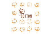 Cotton logos, icons, labels