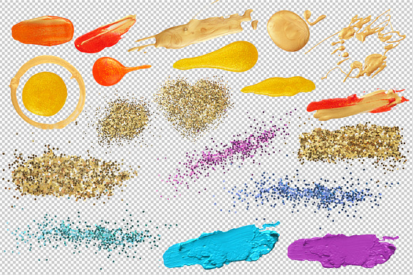 PNG Brush Stokes, Gold Glitter in Textures - product preview 11