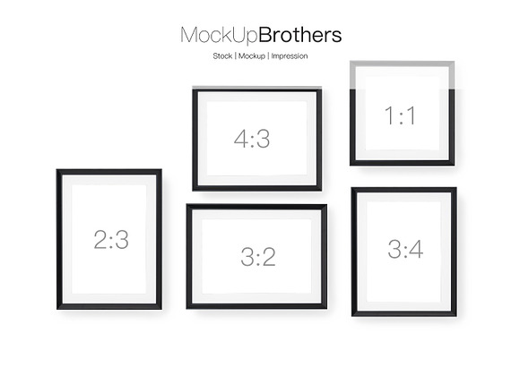 Frame set mockup Styled frame mockup in Print Mockups - product preview 1