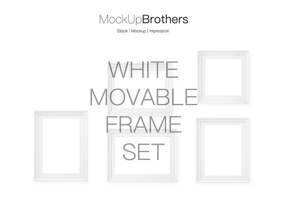 white frame set mockup mock up in Print Mockups - product preview 1