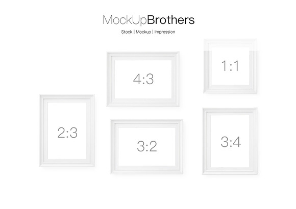 white frame set mockup mock up in Print Mockups - product preview 2