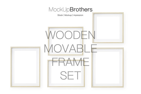 Bright wood frame mockup mock up