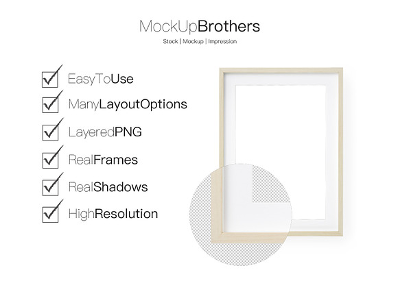 Bright wood frame mockup mock up in Print Mockups - product preview 3