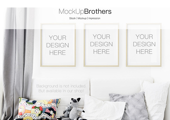 Bright wood frame mockup mock up in Print Mockups - product preview 4