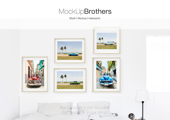 Bright wood frame mockup mock up in Print Mockups - product preview 5