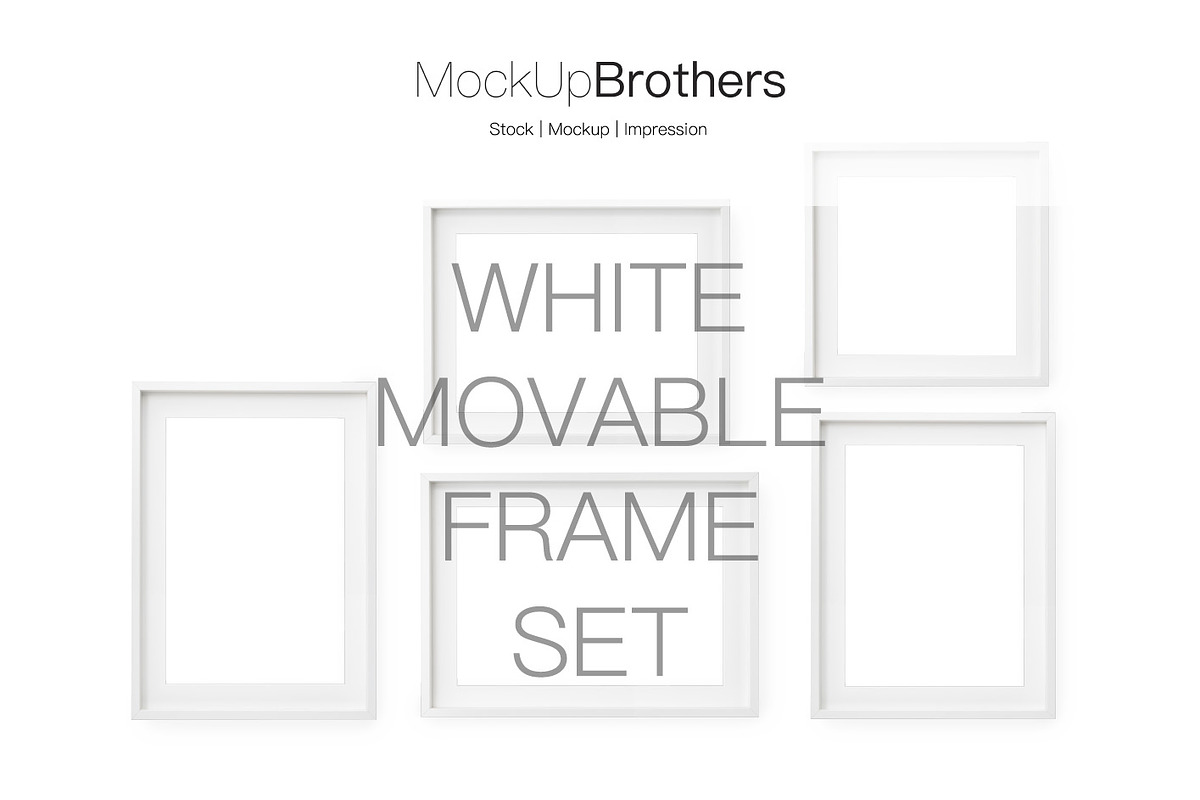 Deep white movable frame set mockup in Print Mockups - product preview 8
