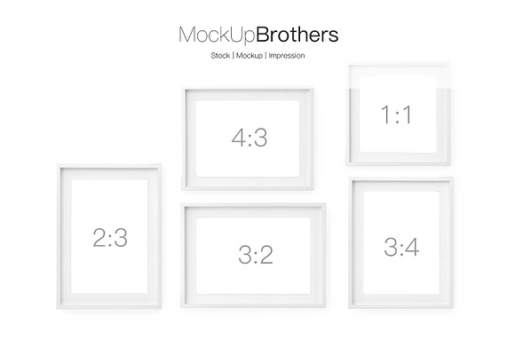 Deep white movable frame set mockup in Print Mockups - product preview 1
