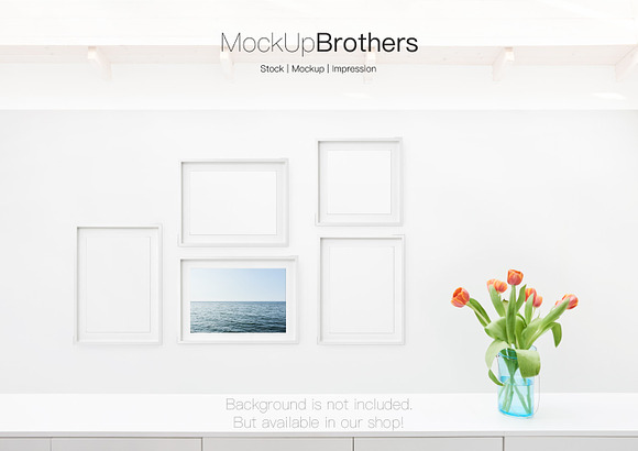 Deep white movable frame set mockup in Print Mockups - product preview 2