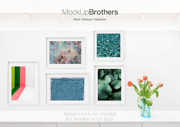 Deep white movable frame set mockup in Print Mockups - product preview 3