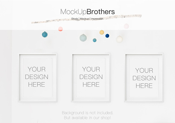Deep white movable frame set mockup in Print Mockups - product preview 5