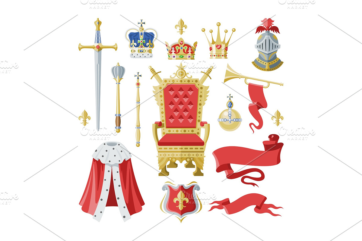 Royalty vector golden royal crown in Objects - product preview 8