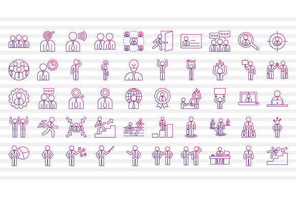 Business Man Purple Line in Business Icons - product preview 2