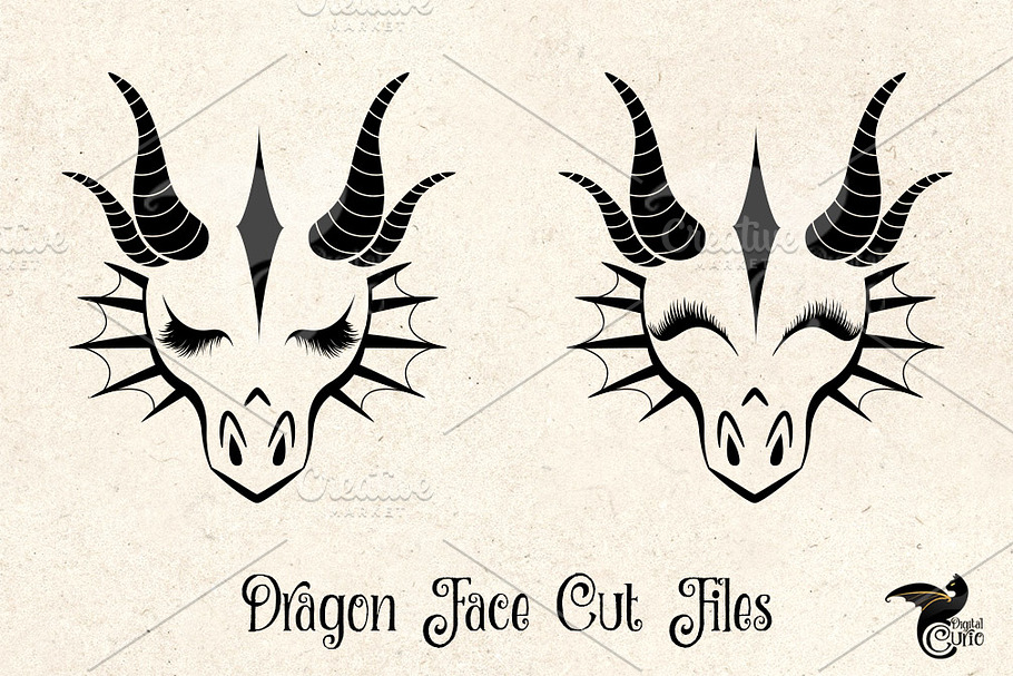 Dragon Face Cut Files in Illustrations - product preview 8