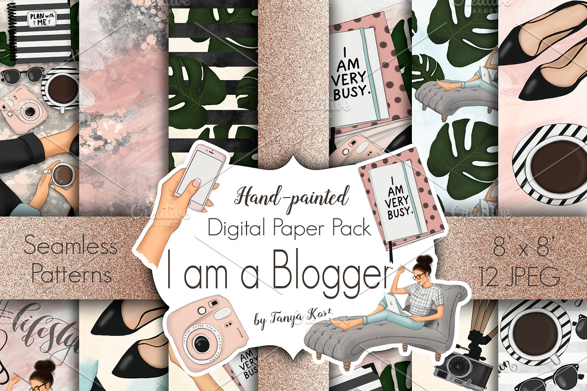 I Am A Blogger Graphic Design Kit in Illustrations - product preview 8