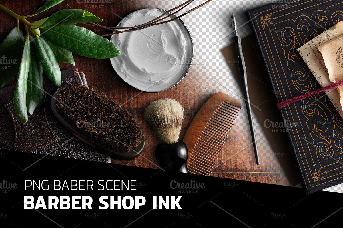 Barber shop ink - PSD scene in Print Mockups - product preview 8