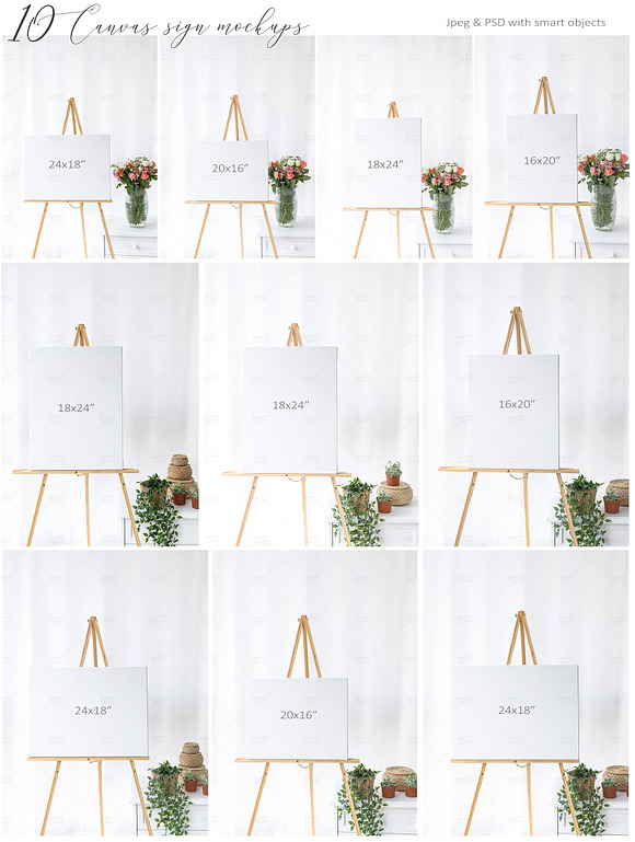 Elegant Wedding Sign Mockup Bundle  in Print Mockups - product preview 1