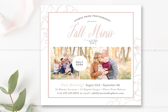 Fall Mini Session Marketing Set in Flyer Templates - product preview 2