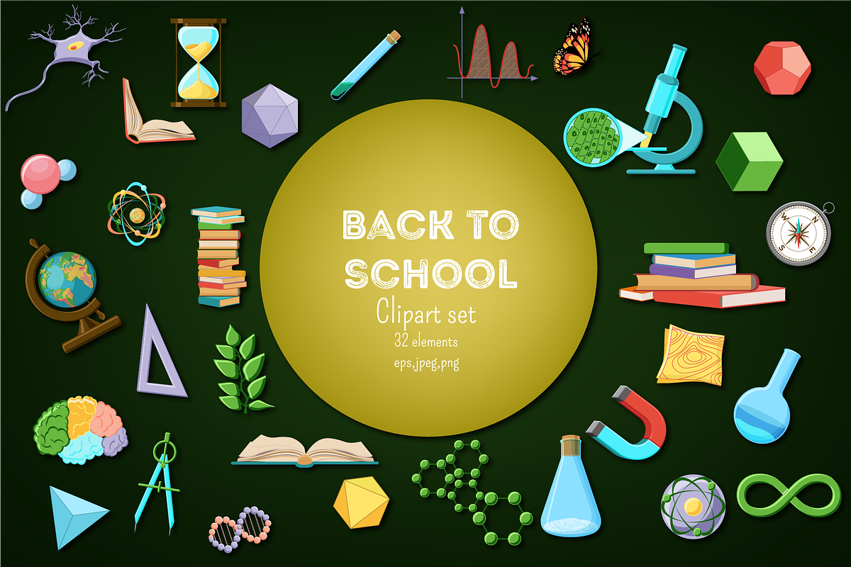 Back to School. Science clipart set. in Illustrations - product preview 8