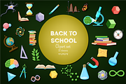 Back to School. Science clipart set.