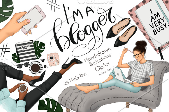 I Am A Blogger Graphic Design Kit in Illustrations - product preview 1