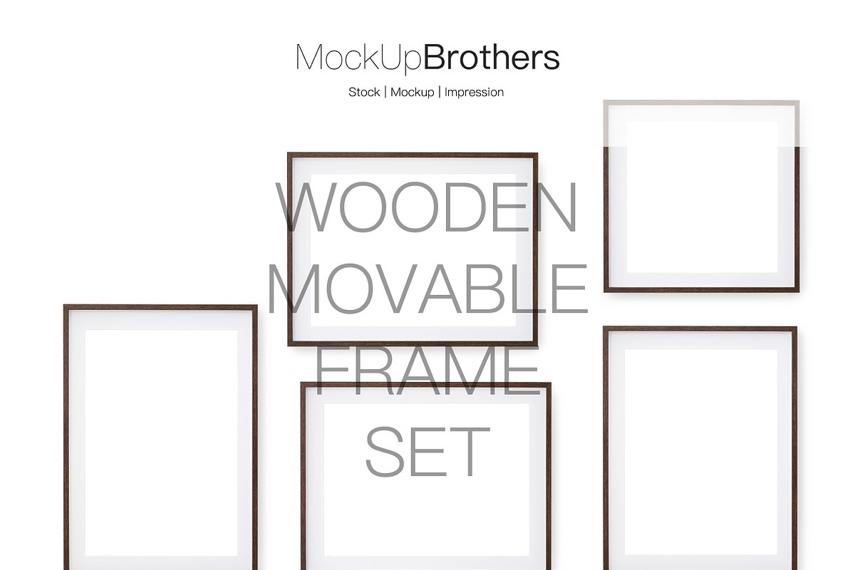 Wood movable frame mockup in Product Mockups - product preview 8