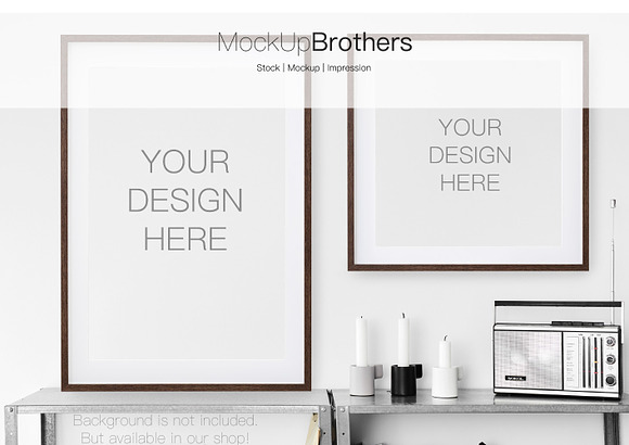 Wood movable frame mockup in Product Mockups - product preview 3