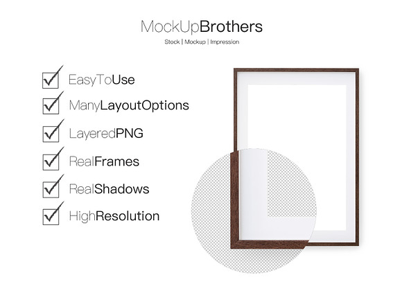 Wood movable frame mockup in Product Mockups - product preview 5