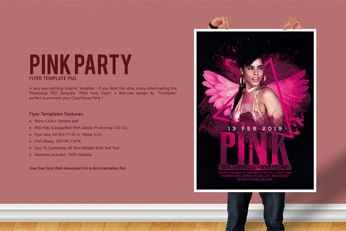 Pink Party Flyer  in Flyer Templates - product preview 8