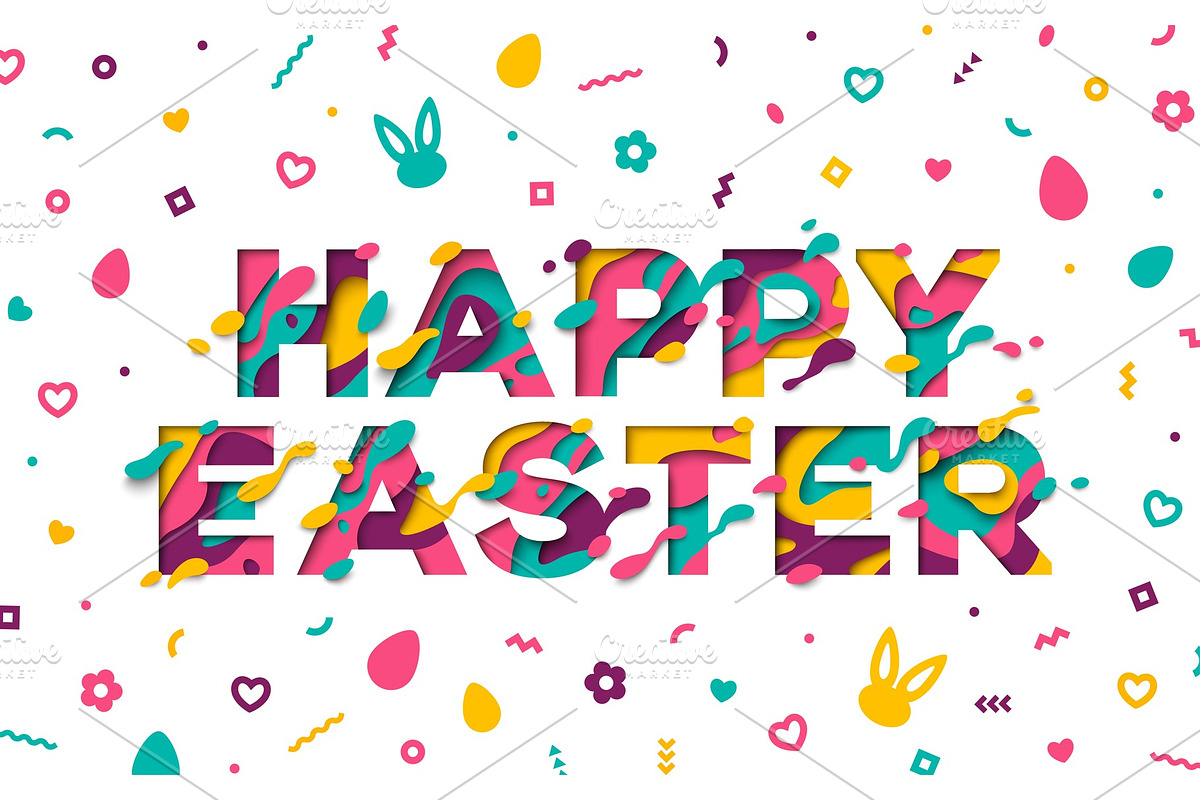 Easter typography design in Illustrations - product preview 8