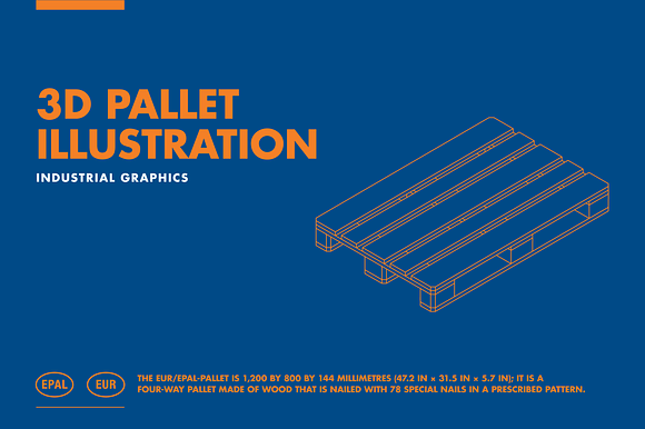 3D PALLET ILLUSTRATION in Illustrations - product preview 1