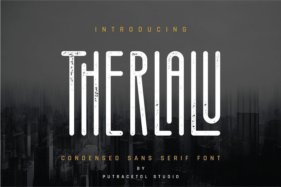Therlalu - Condensed Sans Serif Font in Display Fonts - product preview 8