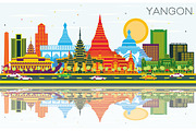 Yangon Myanmar City Skyline 