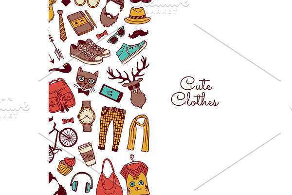 Vector hipster doodle icons