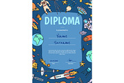 Vector diploma or certificate for