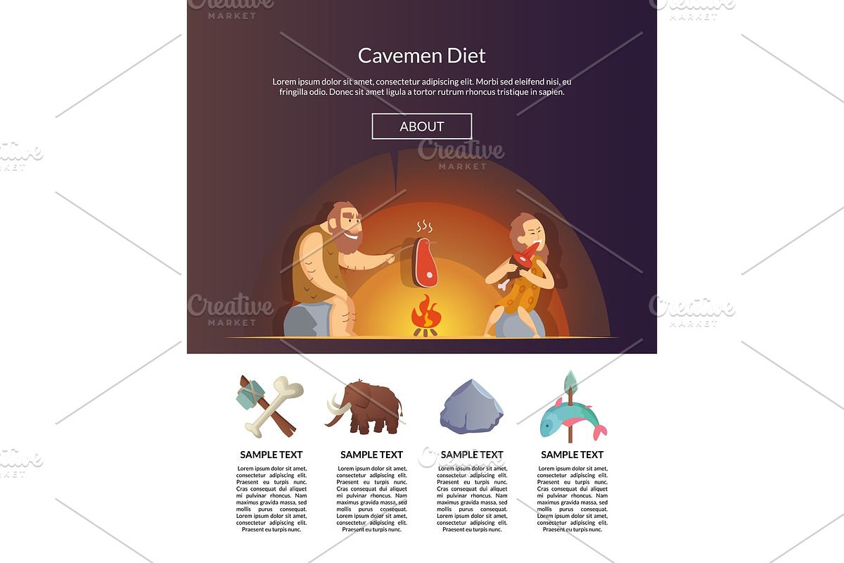 Stone Age Family. Vector cartoon in Graphics - product preview 8