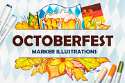 Octoberfest. Marker illustrations