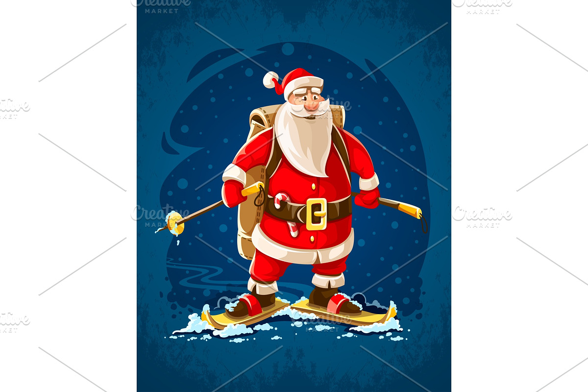 Christmas Santa Claus merry cartoon in Illustrations - product preview 8