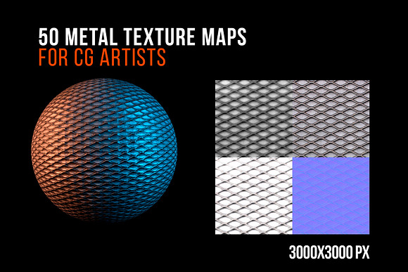 50 Metal Texture Maps for CG Artists in Textures - product preview 1