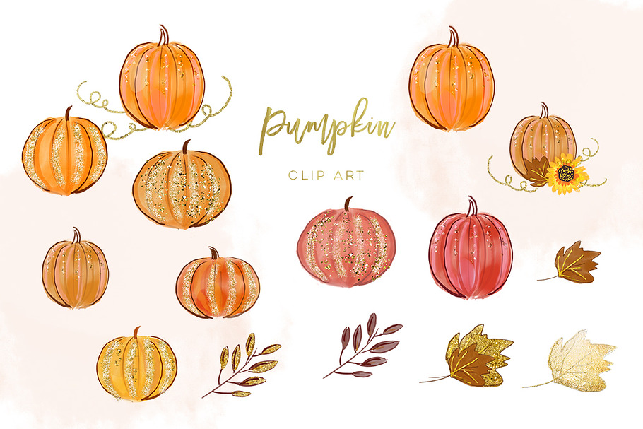 Pumpkin Clipart in Illustrations - product preview 8