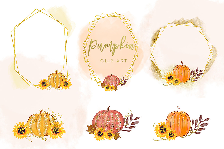 Autumn Graphic Set, Pumpkins Clipart