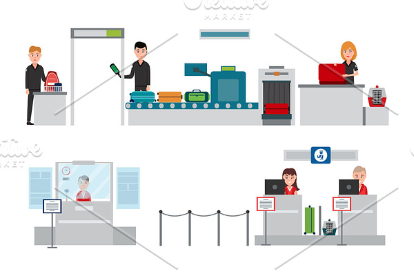 Security and Passport Control Vector