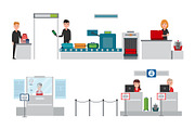 Security and Passport Control Vector